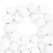Houten kralen rond 8 mm White