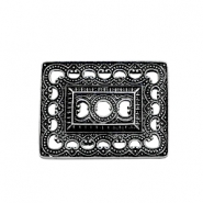 Bedels TQ metaal rechthoek Boho style Antiek zilver