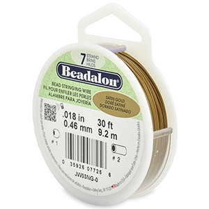 Beadalon Rijgdraad 7 draads 0.46mm Satin Gold