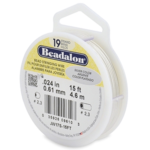 Beadalon Rijgdraad 19 draads 0.61mm Silver