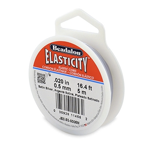 Beadalon elastiek rijgdraad 0.5mm 5 meter Satin Silver