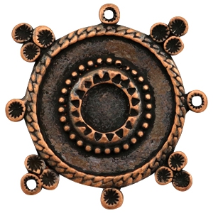 Bedels TQ metaal rond Boho style met settingen Koper (nikkelvrij)