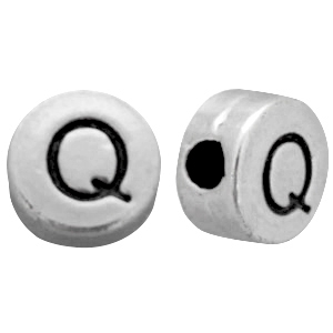 Metallook letterkralen letter Q Antiek zilver