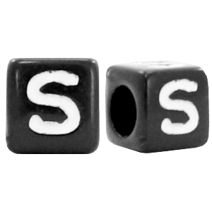 Letterkralen van acryl letter S Zwart