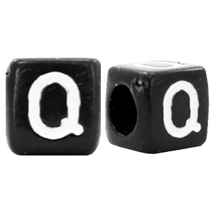 Letterkralen van acryl letter Q Zwart