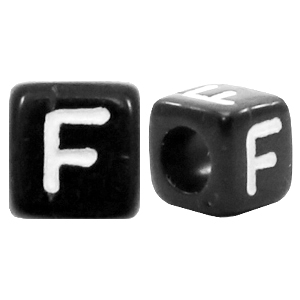 Letterkralen van acryl letter F Zwart