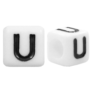 Letterkralen van acryl letter U Wit