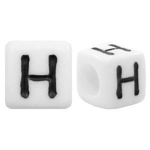 Letterkralen van acryl letter H Wit