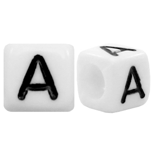 Letterkralen van acryl letter A Wit