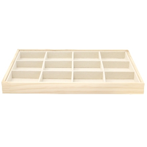 Sieraad display 12-vaks Natural-linen white