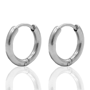 Roestvrij stalen (RVS) Stainless steel oorbellen creolen 15mm Zilver