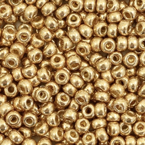 Miyuki rocailles 8/0 Duracoat galvanized champagne gold 8-4204