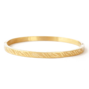 Roestvrij stalen (RVS) Stainless steel armbanden zebra print Goud