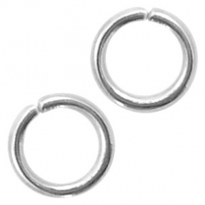 Roestvrij stalen (RVS) Stainless steel onderdelen buigringen 4mm Antiek zilver