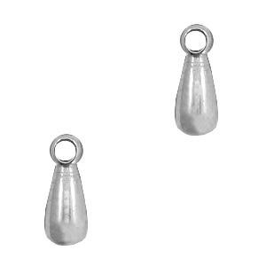 Roestvrij stalen (RVS) Stainless steel onderdelen bedel druppel Antiek zilver