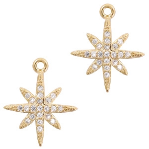 Basic Quality metalen strass bedels ster Goud