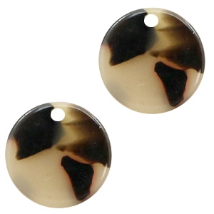Resin hangers rond 12mm Creme-black