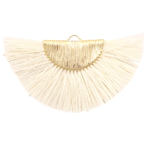Kwastjes hanger Gold-off white