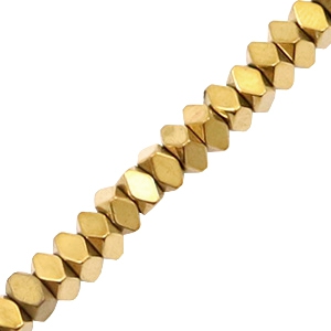 Hematite kralen facet disc Gold