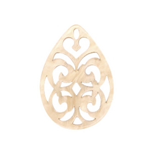 Resin hangers druppel barok 38x27mm Light semolina beige