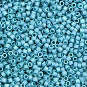 Miyuki kralen delica's 11/0 Opaque luster medium turquoise blue DB-218