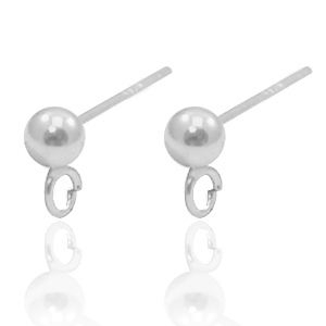 925 Zilver onderdelen oorsteker met oog Zilver