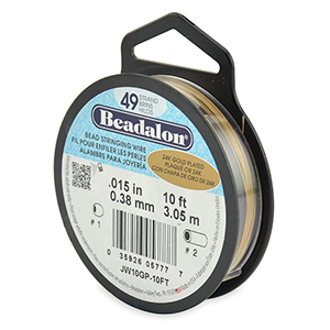 Beadalon Rijgdraad 49 draads 0.38mm Stainless steel gold plated