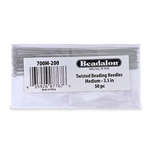 Beadalon twisted rijgnaalden Asian medium 50st. Zilver
