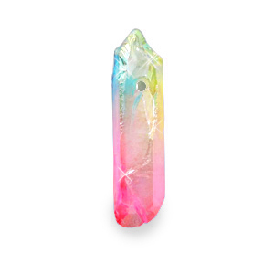 Natuursteen hangers kwarts Rainbow pink AB