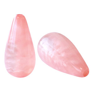 Polaris Elements kralen druppel vorm Mosso shiny Cloud coral pink