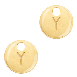 Basic Quality metalen bedels initial Y Goud (nikkelvrij)