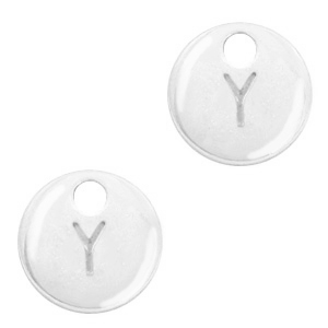Basic Quality metalen bedels initial Y Antiek zilver (nikkelvrij)