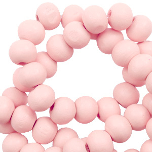 Houten Kralen Rond 8mm Seashell pink