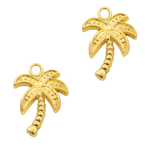 Basic Quality metalen bedels palmboom Goud (nikkelvrij)