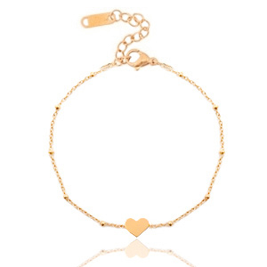 Roestvrij stalen (RVS) Stainless steel armbanden jasseron heart &hearts; Ros&eacute; goud