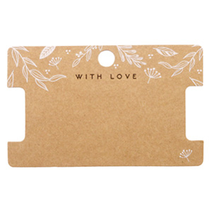 Sieraden kaartjes 'with love' Floral Brown
