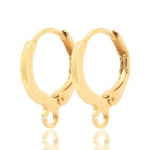Oorbellen met 1 oog sluitbaar 12mm Goud
