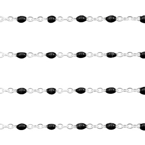 Roestvrij stalen (RVS) Stainless steel onderdelen jasseron 1mm Zwart-zilver