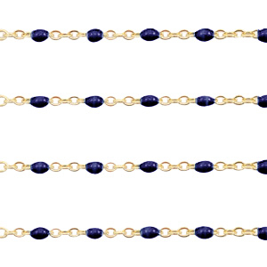 Roestvrij stalen (RVS) Stainless steel onderdelen jasseron 1mm Donker blauw-goud