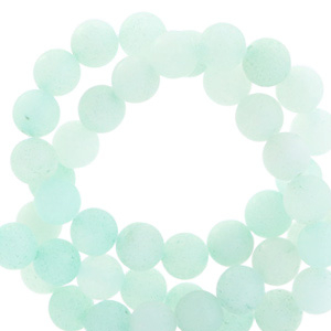 Natuursteen kralen kwarts 8mm mat Turquoise green