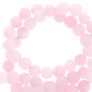 Natuursteen kralen kwarts 4mm mat Light pink