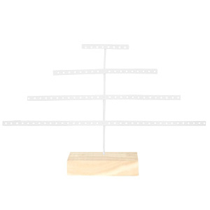 Sieraad display pyramide met houten voet White-natural