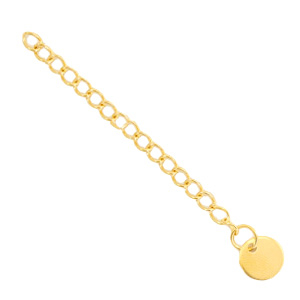 Roestvrij stalen (RVS) Stainless steel onderdelen verlengketting coin 8mm Goud