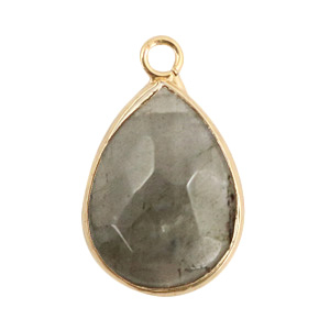 Natuursteen hangers drop Fossil grey-gold