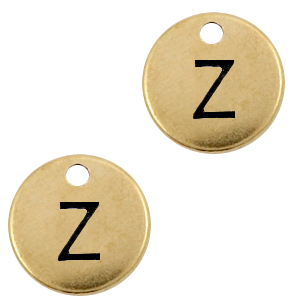 Bedels DQ metaal initial Z Antiek brons (nikkelvrij)