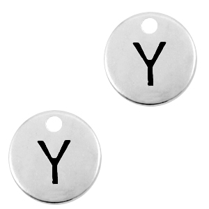 Bedels DQ metaal initial Y Antiek zilver (nikkelvrij)