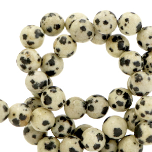 Natuursteen kralen dalmatian stone 6mm Elm grey-greige