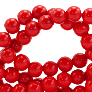4 mm glaskralen opaque Fiery red