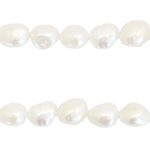 BQ Zoetwaterparels nugget rond 8-9mm Naturel white