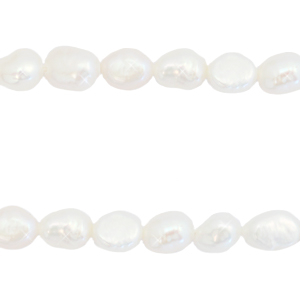 BQ Zoetwaterparels nugget ovaal 8x5-6mm Natural white